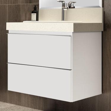 Imagem de Gabinete para Banheiro Suspenso 80cm sem Lavatório Bumi Branco/Branco