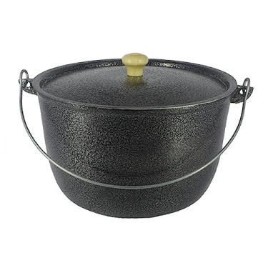 Imagem de Caldeirão Aluminio Batido Craqueado Preto com Alça 1,7 litro