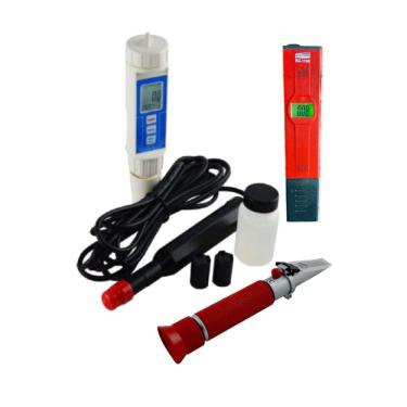 Imagem de Kit Medidor Oxigênio Dissolvido Digital Mo-920 Refratômetro Salinidade Rts-101atc Ph-1700 Portátil Instrutherm