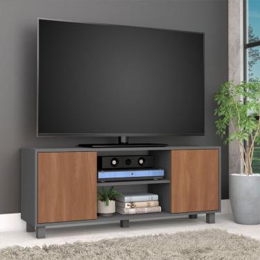 Imagem de Rack para TV até 50 Polegadas Luka 2 PT Grafite e Manchester 120 cm