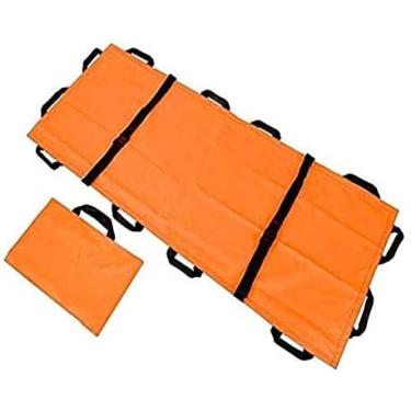 Imagem de Maca macia dobrável do agregado familiar, maca portátil dos primeiros socorros da lona engrossada de 12 punhos com bolsa para inj. móvel, laranja