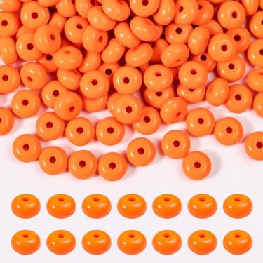 Imagem de Niziky 500 peças de contas de lentilha acrílicas de 8 mm, contas de ábaco laranja para artesanato, contas espaçadoras de acrílico para fabricação de joias, pulseira, colar, contas para canetas,