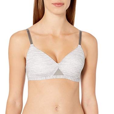 Imagem de Hanes Sutiã feminino Oh So Light sem fio com ajuste ComfortFlex e espuma confortável, Cinza mesclado mais legal, 3G
