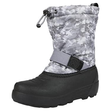 Imagem de Northside Bota de neve de inverno para meninos e meninas pequenas e crianças grandes com isolamento congelado, Cinza/Camuflagem, 6 Toddler