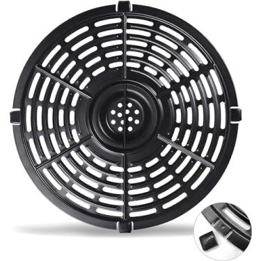 Imagem de Acessórios para fritadeira a ar Chefman TurboFry de 3,6 QT, 20,6 cm redonda antiaderente Air Fryer Grill Pan Grill Plate Crisper Plate Tray Rack Peças de reposição para Ultrean 4,2 QT Emeril Lagasse 4