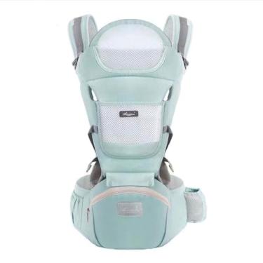 Imagem de Canguru Para Bebê 0-3 Anos Ergonômico 3 Em 1 Estilo Canguru Frontal Infantil Hipseat (verde)
