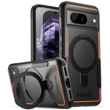 Imagem de Poetic Capa Neon MagPro compatível com Pixel 8 5G de 6,2 polegadas, [compatível com MagSafe] Capa protetora de choque resistente de camada dupla, suporte magnético para anel, preta