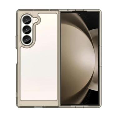 Imagem de Capa para Samsung Galaxy Z Fold6 Samsung Galaxy Z Fold6 capa original à prova de choque transparente PC TPU capa de telefone Samsung Galaxy Z Fold6 (cinza, para Galaxy Z Fold6)