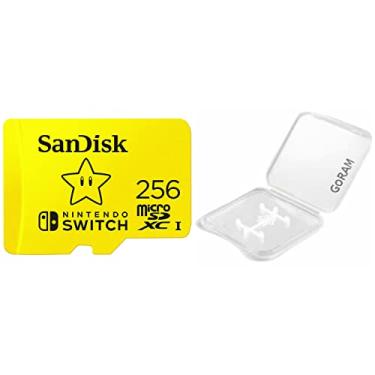 Imagem de (1 pacote) SanDisk 256GB MicroSD Nintendo Switch Micro SDXC Cartão de memória para Switch & Switch Lite SDSQXAO-256G Pacote com (1) capa de plástico GoRAM