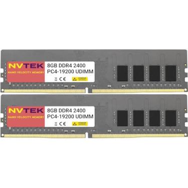 Imagem de NVTEK 16GB (2X8GB) DDR4 2400MHZ PC4-19200 UDIMM 1Rx8 1.2V 288-PIN Non-ECC Unbuffered Desktop PC Memory KIT