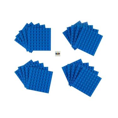 Imagem de Strictly Briks Compatible with Lego Classic Building Brick Baseplates, Blue 20 Pieces, 8x8 Inches, Creative Play Set for Ages 3 and Up, 100% Compatible with All Major Brick Brands