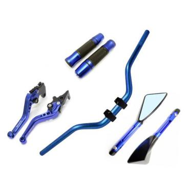 Imagem de Kit Guidão Naked Manopla Fechada Jupiter Retrovisor TM1 Manete Mt07 - 