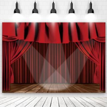Imagem de Cortina vermelha cenário de palco de teatro cortinas vermelhas evento show fotografia fundo festival celebração show banner estúdio foto vídeo adereços (3 x 1,8 m)