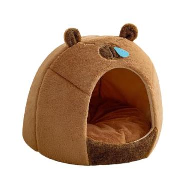 Imagem de ＡＷＨＡＯ Caverna semi-fechada para gatos, design kapibala, cama para cães e felinos, L