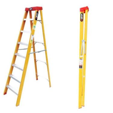 Imagem de Escada de Fibra Tesoura Prática 7 Degraus BTF EFP9902 - botafogo
