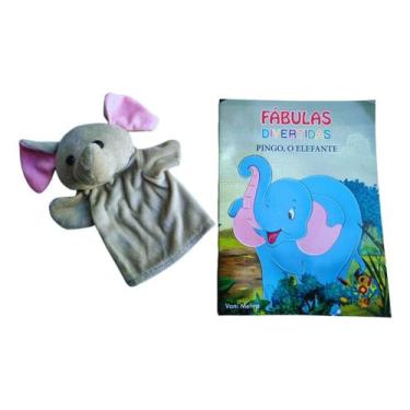 Imagem de Livro + Fantoche Fábulas Divertidas - Pingo, O Elefante, 100 g