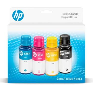 Imagem de HP Kit Garrafa de Tinta GT (9F3N4AL) para Smart Tank Preto, Ciano, Magenta, Amarelo. Compatível com Impressoras HP Deskjet 5810, 5820