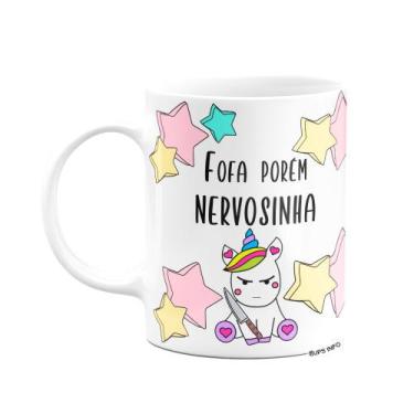 Imagem de Caneca Divertida  - Fofa porém nervosinha! Unicórnio - JPS INFO