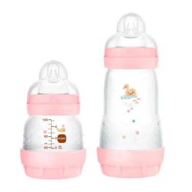 Imagem de Kit Mam Mamadeira Easy Start Rosa 130ml + 260ml 0+ meses, Rosa