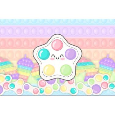 Imagem de Painel de Lona Pop It Candy Color Estrelinha Feliz - Fabrika de Festa,