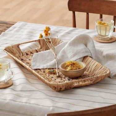 Imagem de Bandeja Fibra Natural Jacinto de Água 46X25X4,5Cm Rafimex