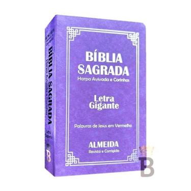 Imagem de Biblia Sagrada Letra Gigante Luxo Popular Lilas - Com Harpa - Mulher -