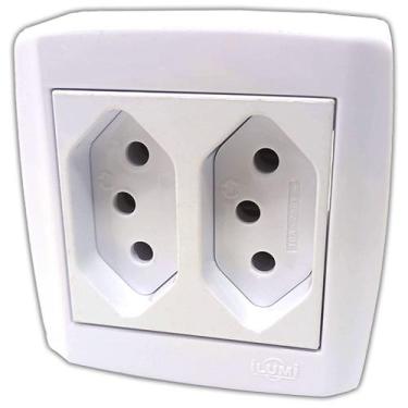 Imagem de Caixa com 2 Tomadas 10a Monobloco de Sobrepor Slim Box Sistema X de Pa