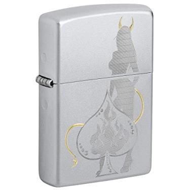 Imagem de Zippo Isqueiro de bolso Devilish Ace Design acetinado cromado
