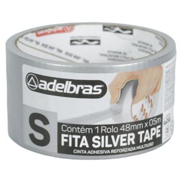 Imagem de Fita Adesiva Silver Tape 48mm X 5m Prata Fita Multiuso Tap Reforçada A