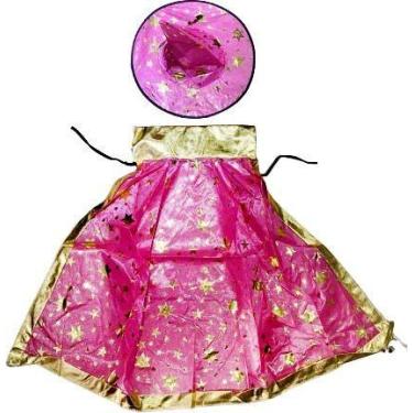 Imagem de Capa magia 3 (kit 1 capa + 1 chapeu ) 75 cm - Royal Toys, Rosa