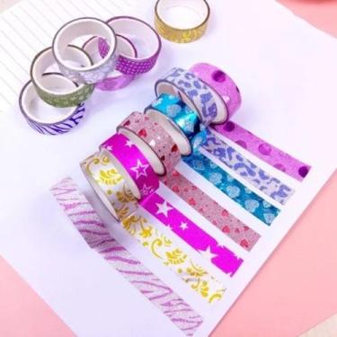 Imagem de Kit C/30 Fita Adesiva Decorativa C/ Glitter Fseta - Sortido - PL
