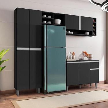 Imagem de Cozinha Ambiente Vanessa Preto Fosco - AJL - AJL Móveis