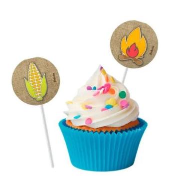 Imagem de Bandeirinha Pra Docinhos Festcolor 8un Festa Junina