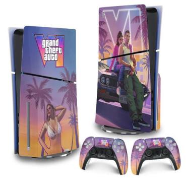 Imagem de Skin PS5 Slim Playstation 5 Adesivo Vertical - GTA 6 VI - Pop Arte Ski