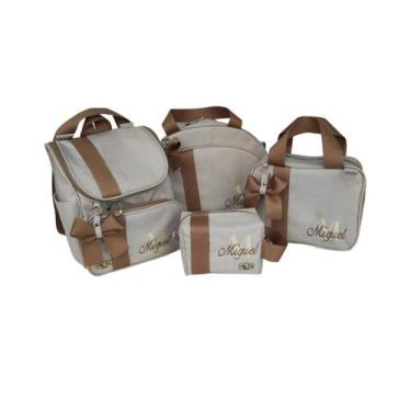 Imagem de kit bolsas maternidade luxo 4 peças personalizadas - Alfas baby bolsas