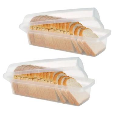 Imagem de Kit 2 Porta Pão De Forma Com Tampa Transparente Resistente - Sanremo