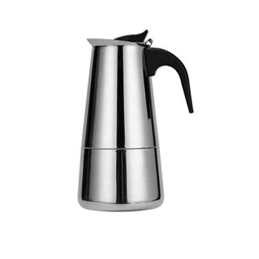 Imagem de Baukon Cafeteira italiana de aço inoxidável, cafeteira, moka, cafeteira (6 xícaras/293 ml)