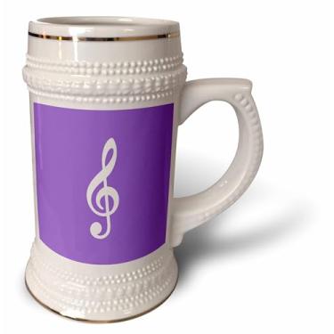 Imagem de 3dRose Caneca caneca, nota musical G Clef com nota musical, presente de músico, 510 g (STN_232115_1), 623 g, branca