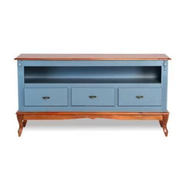 Imagem de Rack 3 Gavetas + Nicho Pés Luiz XV - Tommy Design - Meyer, Azul Céu