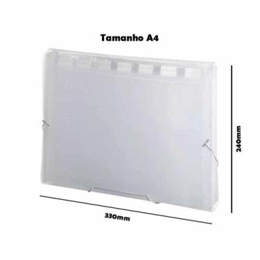 Imagem de Pasta Sanfonada Tamanho A4 12 Divisórias - Transparente - Plascony