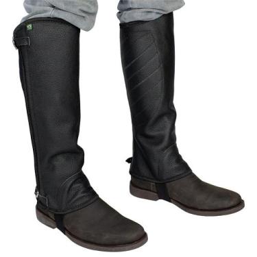 Imagem de Perneira em Couro com duas Fivelas SV3287 - Preta - Selaria Vertentes,