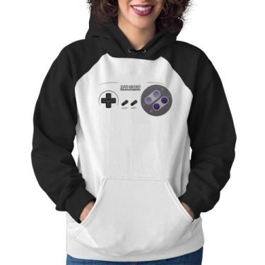 Imagem de Moletom Feminino Super Nintendo SNES Gamepad - Foca na Moda, Branco, P