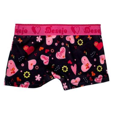Imagem de kit 10 calcinha boxer infantil menina shortinho box de microfibra com 