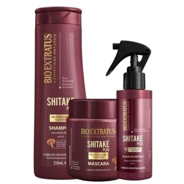 Imagem de Kit Bio Extratus Shitake Plus Sh 350ml + Másc 250g + Elixir 100ml