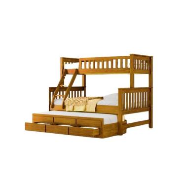 Imagem de Treliche Casal/solteiro Denver Com 3 Gavetas Cor Imbuia - Bedroom Móve