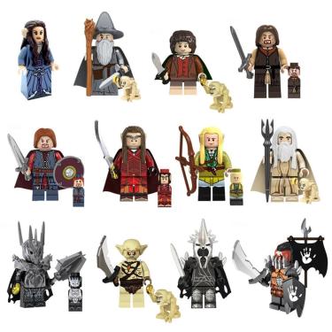 Imagem de Kit 12 Bonecos Senhor Dos Aneis Blocos De Montar