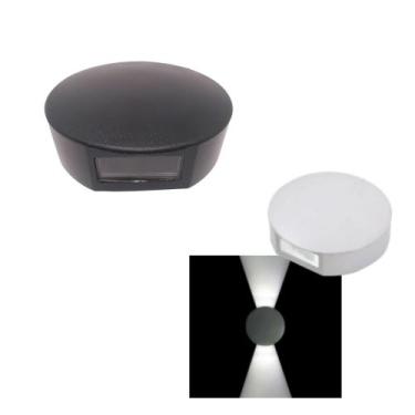 Imagem de Arandela Luminária Slim Redonda 2 Facho Preta Parede G9 - Plaslumi