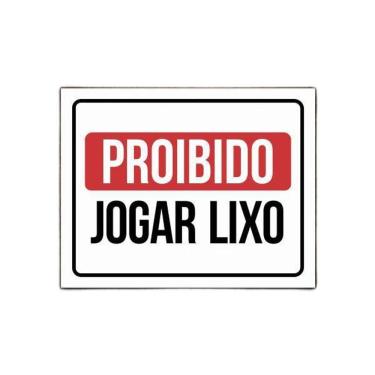 Imagem de Placa De Sinalização Proibido Jogar Lixo 27X35
