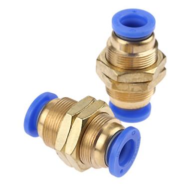 Imagem de 2 pçs/lote Acessórios pneumáticos Conector Bulkhead Um empurrão para conectar a união do anteparo de montagem rosqueada 4/6/8/10/ 12mm peças pneumáticas YYDFPIIA (Color : Port Diameter 10mm)