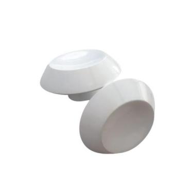 Imagem de Puxador duplo redondo de madeira para porta de vidro branco - AGS